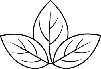Azalea Leaf Thin Line Vector Illustration for Creative Designs
