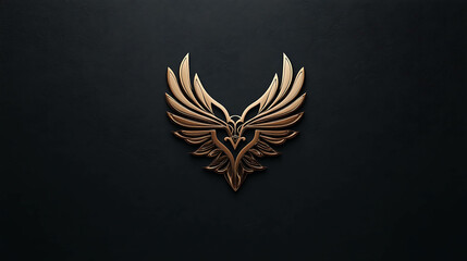 A golden eagle logo with spread wings,  against a black background.
