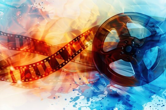 Abstract conceptual shot of film production, highlighting visual elements.