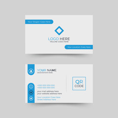 Brand identity business card template design with creative shape for business growing