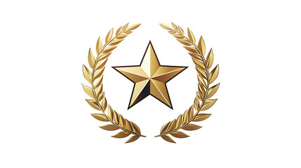 Gold laurel wreath with a gold star in the center.