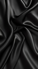Fototapeta premium Elegant black fabric with smooth texture, perfect for backgrounds, designs, and fashion. Ideal for various artistic projects.