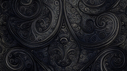 Abstract dark ornate pattern.