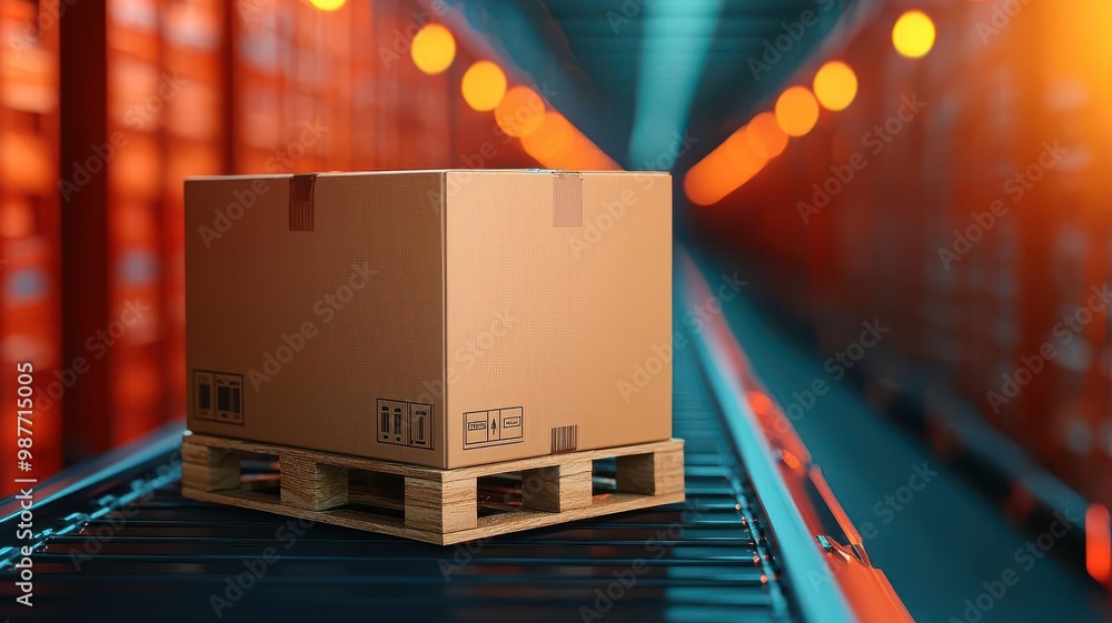 Poster digital interface showing real-time product distribution data, including delivery times, warehouse s
