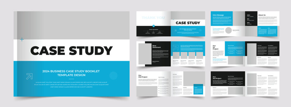 Landscape Case Study Brochure Template, Case Study Layout, Print Template, Company Brochure