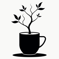 


     A black cup with a tree growing vector illustration.
