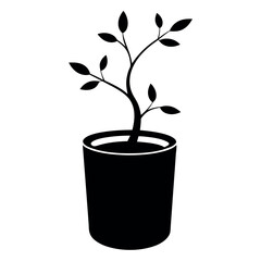 


     A black cup with a tree growing vector illustration.
