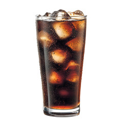 glass with cola isolated on transparent background Generative Ai.