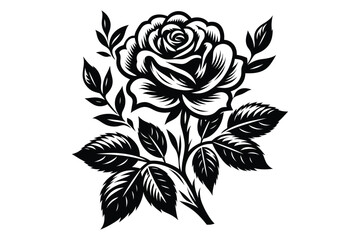 Rose silhouette vector illustrations