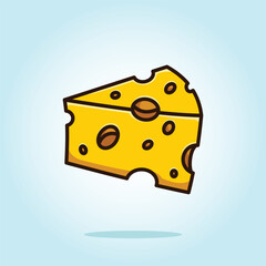 Piece of cheese. Food vector cartoon illustration