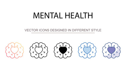 Fototapeta premium Mental Health icon design with white background stock illustration