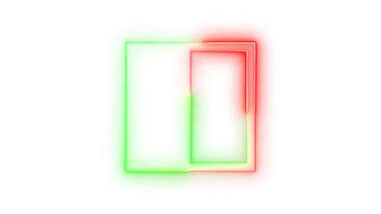 Neon icon resize mouse tall symbol green red color transparent background