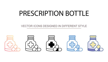 Naklejka premium Prescription Bottle icon design with white background stock illustration