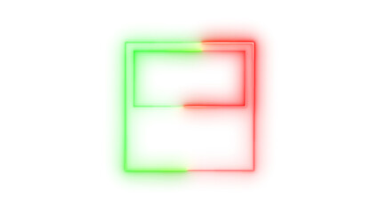 Neon icon resize mouse wide symbol green red color transparent background