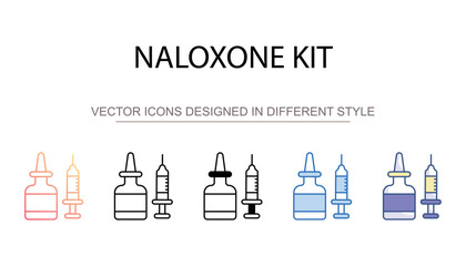 Naloxone Kit icon design with white background stock illustration