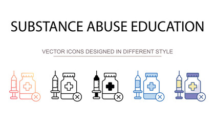 Substance Abuse Education icon design with white background stock illustration