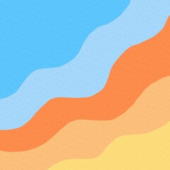 Hello Summer background. Blue and orange wave abstract background