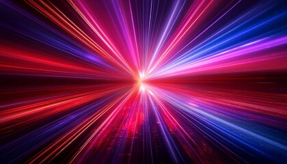 Fototapeta premium Vibrant Reflections- Colorful Light Beams Transitioning from Red to Purple