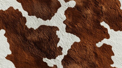Rustic Charm: Intricate Seamless Cow Hide Pattern in Rich Browns and Whites, Celebrating Rural Life