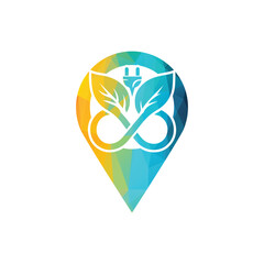 Eco-Friendly Energy Symbol with Leaf and Plug Design