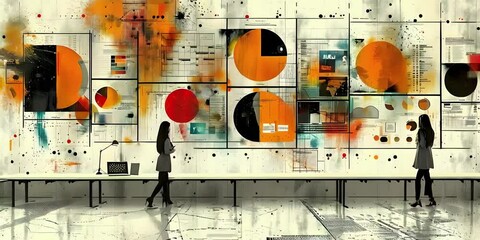 Art concept abstract contemporary background for business graphic design.