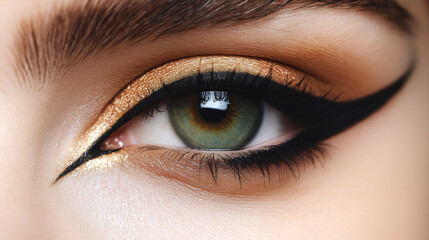 Obraz premium Beautiful young woman , makeup , clean skin. Makeup artist , eyelashes with mascara in a beauty salon . Eyelash extension , beautiful eyebrows