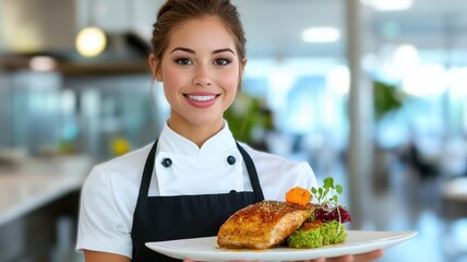 Professional Chef Presenting Delicious Gourmet Dish