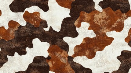 Rustic Cowhide Patchwork: Seamless Pattern Celebrating Rural Life