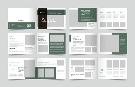 Landscape Architecture Portfolio Template, Portfolio Design for Architecture and Interior, A4 Size Brochure