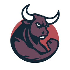 angry bull head mascot vector illustration
