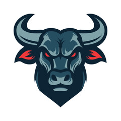 bull head mascot logo template vector illustration