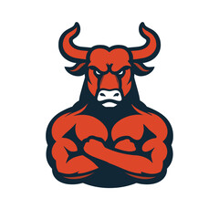 bull mascot logo design vector 