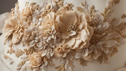 Golden floral ornament decoration