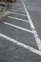 Urban Roadway with Angled Parking Markings