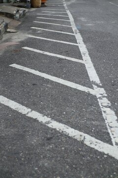 Urban Roadway with Angled Parking Markings