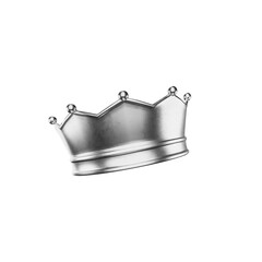 silver kings crown on transparent background