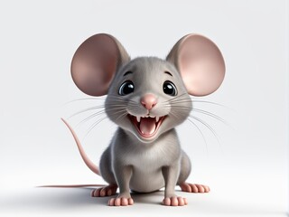 A cute, cartoon-style mouse with large ears and a cheerful expression.