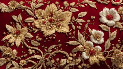 Golden floral ornament decoration