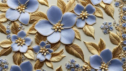 Golden floral ornament decoration