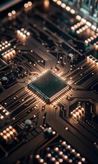 circuit board, microchip, processor, electronics, technology, hardware, semiconductor, integrated circuit, PCB, digital, electronic components, tech background, abstract technology, futuristic