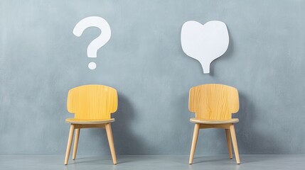 Creative Concept of Questions and Answers with Chairs