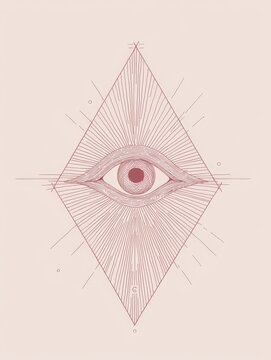 recommend clip art: minimalist line illustration of an all seeing eye