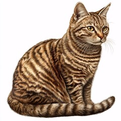 Fototapeta premium Illustration of Cyprus Cat on White Background