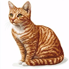 Fototapeta premium German Rex Cat Illustration on White Background