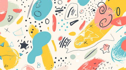 A whimsical, hand-drawn banner with playful doodles and sketches, featuring unique typography and irregular lines, creating a fun, artistic vibe for creative brands or events