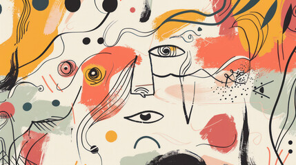 A whimsical, hand-drawn banner with playful doodles and sketches, featuring unique typography and irregular lines, creating a fun, artistic vibe for creative brands or events