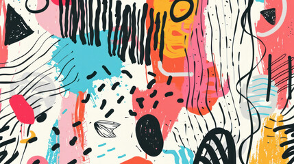 A whimsical, hand-drawn banner with playful doodles and sketches, featuring unique typography and irregular lines, creating a fun, artistic vibe for creative brands or events