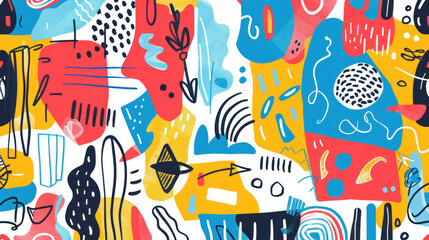 A whimsical, hand-drawn banner with playful doodles and sketches, featuring unique typography and irregular lines, creating a fun, artistic vibe for creative brands or events