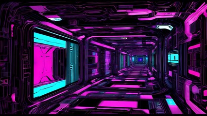 Obraz premium abstract futuristic tunnel