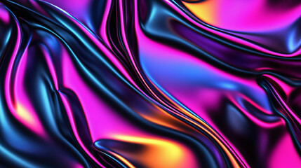 Obraz premium Colorful abstract background with holographic liquid metal texture flowing and forming shape